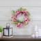 18" Pink Geranium & Berry Artificial Spring Floral Wreath